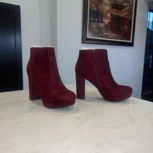 Delicious Deep Red Heeled Boots